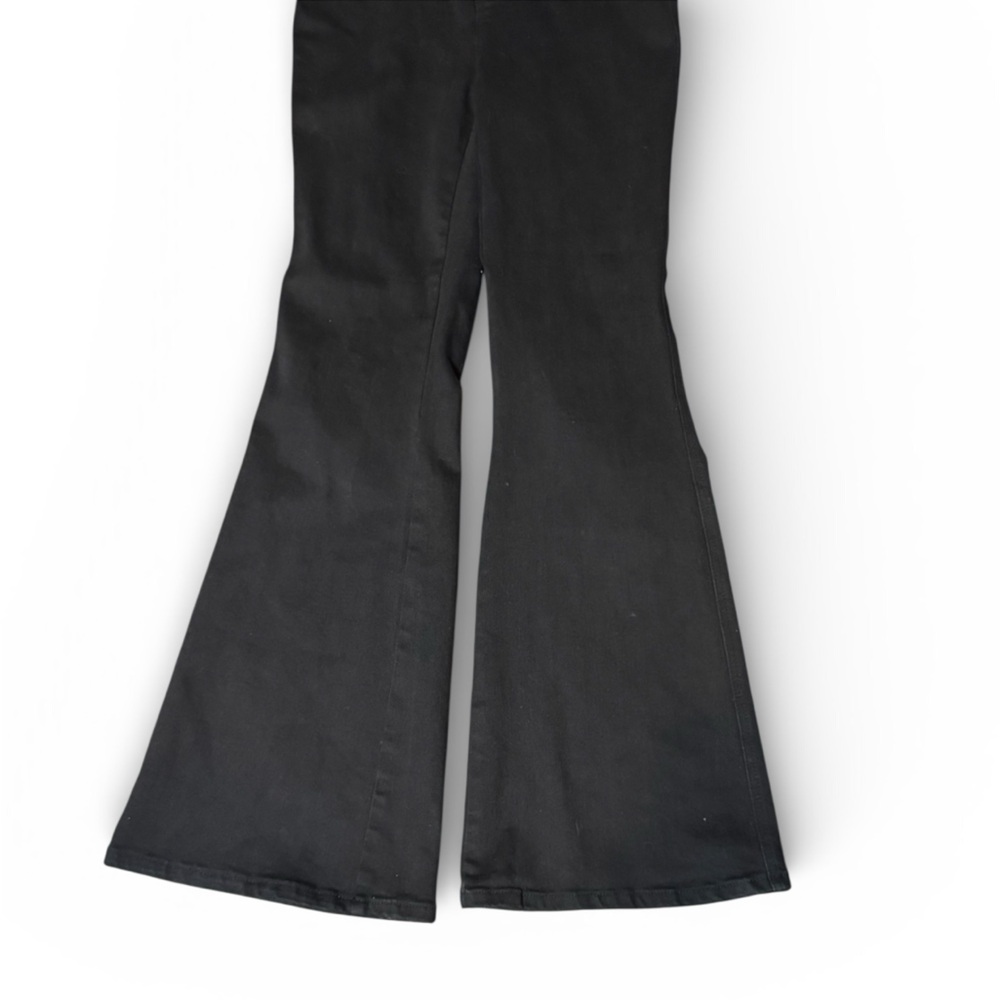 Judy Blue Tummy Control Retro Flare Black Overalls Denim Jumpsuit Size Large - Picture 3 of 16